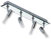 Lindby Deckenstrahler Zela, Metall, Chrom IP44, 4 x 8 W LED