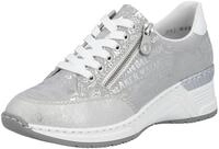 Sneaker RIEKER, Damen, Gr. 36, silber (silberfarben, metallic), Lederimitat,