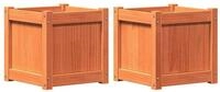 vidaXL Blumentopf Pflanzk&uuml;bel 2 Stk. Wachsbraun Massivholz Kiefer (2 St)