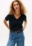 Tommy Hilfiger T-Shirt CODY V-NECK SHORT SLEEVE mit V-Ausschnitt, Baumwolle,...