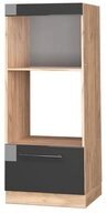 Vicco Mikrowellenumbauschrank Fame-Line, Anthrazit Hochglanz/Goldkraft Eiche,...