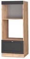Vicco Mikrowellenumbauschrank Fame-Line, Anthrazit-Gold/Goldkraft Eiche, 60 cm...
