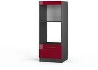 Vicco Mikrowellenumbauschrank Fame-Line, Bordeaux Hochglanz/Anthrazit, 60 cm...
