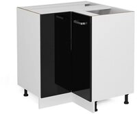 Vicco Eckunterschrank R-Line, Schwarz Hochglanz/Wei&szlig;, 75.6 cm ohne...