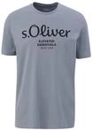 T-Shirt S.OLIVER "T-Shirt Logo T-Shirt 1er Pack", Herren, Gr. S, grau (hellgrau),