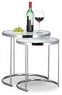 relaxdays Satztisch Satztische rund Milchglas