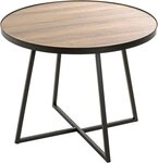 HAKU Beistelltisch Sofatisch, Wohnzimmertisch (1-St), rund - aus MDF Braun - &Oslash;/H