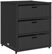 vidaXL Gartenbox, Gartenschrank Schwarz 55x59x69 cm Poly Rattan