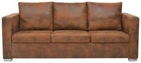 vidaXL Sofa, 3-Sitzer Sofa 191 x 73 x 82 cm K&uuml;nstliches Wildleder
