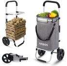 Arebos Einkaufstrolley 3-in-1 mit K&uuml;hlfach, klappbar 50 L & Tragkraft 50 kg,...