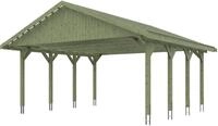 Skanholz Doppelcarport Wallgau, BxT: 620x600 cm, 215 cm Einfahrtsh&ouml;he, mit