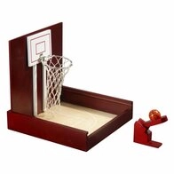 Philos Spiel, Mini Basketball Tischspiel - Hevea Holz - mit Katapult und Kugel