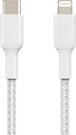 Belkin Lightning/USB-C Kabel ummantelt mfi 1m Smartphone-Kabel, Lightning, USB-C (100