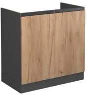 Vicco Unterschrank R-Line, Goldkraft Eiche/Anthrazit, 80 cm J-Shape, ohne