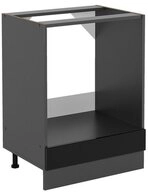 Vicco Herdumbauschrank R-Line, Schwarz Hochglanz/Anthrazit, 60 cm ohne...