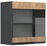 Vicco Glash&auml;ngeschrank R-Line, Goldkraft Eiche/Anthrazit, 60 cm J-Shape (1-St)