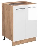 Vicco Unterschrank Fame-Line, Wei&szlig; Hochglanz/Goldkraft Eiche, 60 cm ohne