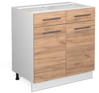 Vicco Unterschrank Fame-Line, Goldkraft Eiche/Wei&szlig;, 80 cm ohne Arbeitsplatte...