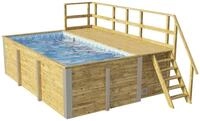 weka Rechteckpool 595 Gr.1 mit Sonnendeck und Technikraum (Set, 10-tlg), BxLxH: