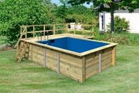 Karibu Rechteckpool Roma B (Set), BxLxH: 582x483x124cm, mit Sonnenterrasse