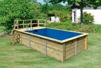 Karibu Rechteckpool Malta A (Set), BxLxH: 672x353x124cm, mit Sonnenterrasse