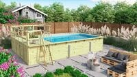 Karibu Rechteckpool Malta B (Set), BxLxH: 672x483x124cm, mit Sonnenterrasse
