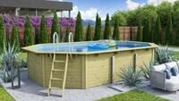 Karibu Achteckpool Massivholzpool kdi Schwimmbecken Gartenpool, Massivholz,