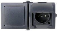 Kopp Steckdose Kopp 138615002 Feuchtraum-Schalterprogramm Nautic Anthrazit 1 St.