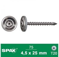 SPAX Spanplattenschraube SPAX Spenglerschraube A2 4,5x25 mm + Dichtscheibe 20...
