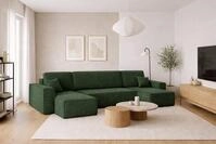 Kaiser M&ouml;bel Ecksofa mit schlaffunktion und bettkasten, Couch U-form BEST stoff
