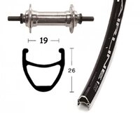 BikeParts Laufrad Bike-Parts Laufrad Vorderrad 28x1.75 Zoll Alunabe silber Festachse