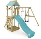 Wickey Spielturm FreeFlyer &ndash; Kletterger&uuml;st mit Sandkasten, Rutsche & Kletterwand,