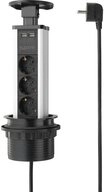 Sygonix STECKDOSENTURM 3FACH 1.5M M 2XUSB-A SY-4737794 Steckdosenleiste, versenkbar,