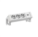 Bachmann DESK2 white 3xCEE7/3 0,2m GST18 RAL9010 Steckdosenleiste (Kabell&auml;nge...