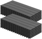 Woltu WPC-Fliesen, 12 St., Terrassendielen Holz-Optik 30x60cm mit klicksystem