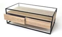 Concept GmbH Couchtisch in Sonoma Eiche, Glas - 110x42cm (BxH)