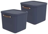 ROTHO Aufbewahrungsbox 2er-Set Aufbewahrungskiste 40l (Aufbewahrungsset,...