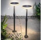 esotec LED Gartenleuchte 2er Set Solar Stecklampen DISK h&ouml;henverstellbar 42-70cm