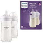 Philips AVENT Babyflasche Natural Response Babyflasche, 2er-Pack, schnelle