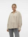 Langarmbluse VERO MODA "VMMELANEY QUEENY LS SHIRT WVN NOOS", Damen, Gr. L, gr&uuml;n
