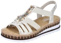 Rieker Sandale, Sommerschuh, Sandalette, Keilabsatz, im Metallic-Look