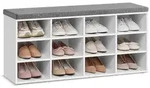 VASAGLE Schuhbank Schuhregal, Sitzbank, 12 F&auml;cher, f&uuml;r Wohnzimmer, Flur,