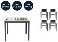 HOME DELUXE Sitzgruppe VERANO MADERA, (5-teilig, 5-tlg., 1 Gartentisch, 4
