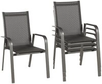 acamp Stapelstuhl 4 Stapelsessel Gartenstuhl Aluminium stapelbar Outdoorstuhl...