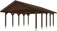 Skanholz Doppelcarport Wallgau, BxT: 620x750 cm, 215 cm Einfahrtsh&ouml;he, mit
