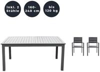 HOME DELUXE Sitzgruppe CASA MADERA, (inkl. 2 stapelbaren Gartenst&uuml;hlen, 3-tlg.,