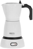 Camry Espressokocher, Elektrische Moka Kanne, 6 Tassen, 300 ml, wei&szlig;