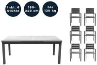 HOME DELUXE Garten-Essgruppe Sitzgruppe CALIDO MADERA, (7-teilig, 7-tlg., 1