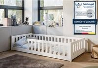 Kids Collective Kinderbett Bodenbett Bett mit Rausfallschutz & Lattenrost...