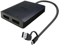 I-TEC i-tec USB-A/USB-C Dual 4K/60 Hz DisplayPort Video Computer-Adapter